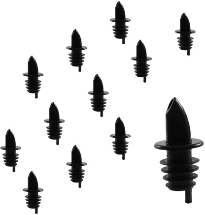 Free Flow Bottle Pourers in Multiple Colors for Alcohol and Liquor, Barware 12 Pieces