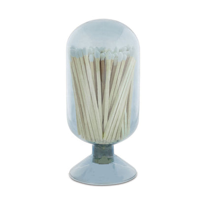 (D) Judaica Glass Bottle Matches Holder with Striker