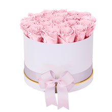 (D) Luxury Long Lasting Roses in a White Box, Preserved Flowers Empire L (Blush)