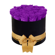 (D) Luxury Long Lasting Roses in a Black Box, Preserved Flowers Empire L (Orchid)