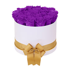 (D) Luxury Long Lasting Roses in a White Box, Preserved Flowers Empire L (Orchid)