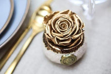 (D) Luxury Long Lasting Roses in a Box, Preserved Flowers Mini Soho 3'' (Gold)
