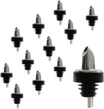 Chrome, Silver Free Flow Bottle Pourer with or without Collar, Barware (12 Pieces)