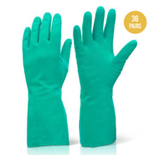 Reusable Cleaning Latex 12" X 3 7/8" Gloves Green for Janitorial S-M (36 Pairs)