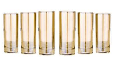 Highball Juice Glasses 11 Oz, Modern Clear Glassware Set of 6