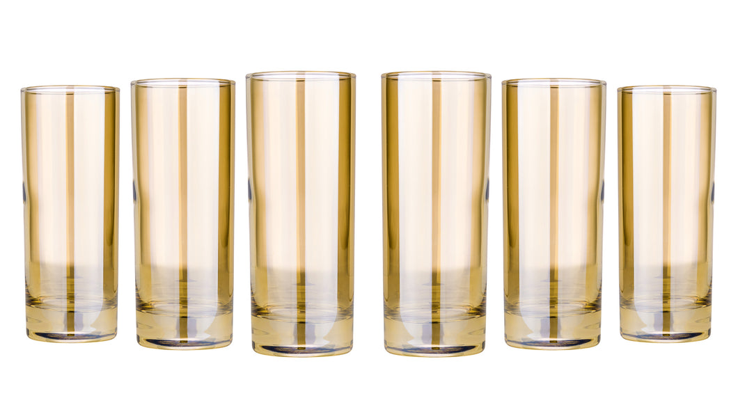 Highball Juice Glasses 11 Oz, Modern Clear Glassware Set of 6