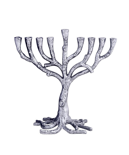 (D) Judaica Menorah Tree of Life for Chanukah Candles H 9"