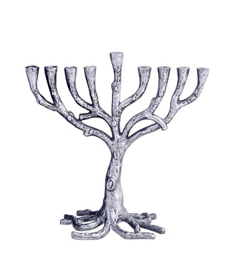 (D) Judaica Menorah Tree of Life for Chanukah Candles H 9