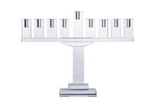 (D) Judaica Crystal Menorah Symmetrical 9 Branches Candle Holder