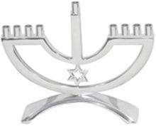 (D) Judaica Candle Menorah with Star of David Enamel