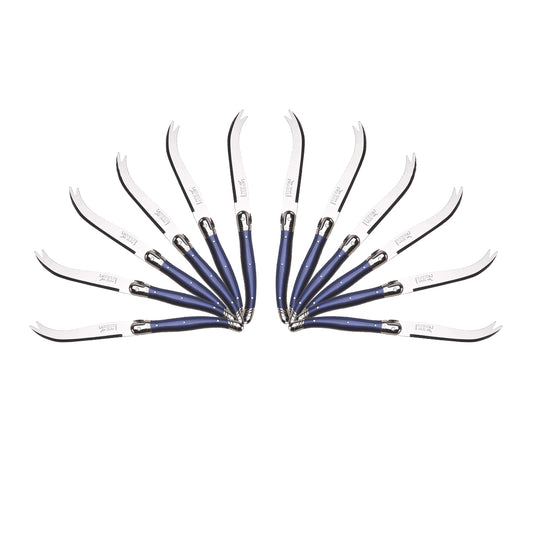 (D) Cheese Knife Set Laguiole For Charcuterie Board Stainless Steel 9'' (12, Blue)