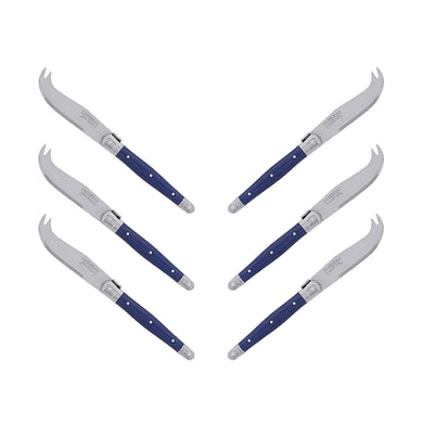 (D) Laguiole Mini Cheese Knife Set 6 Inch, Stainless Steel, Vintage (6, Dark Blue)