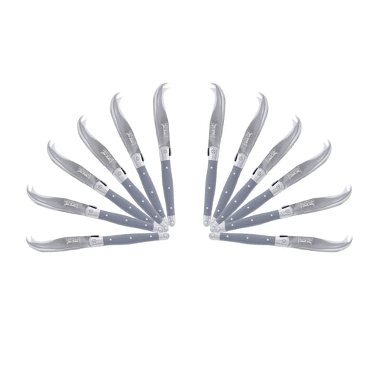 (D) Laguiole Mini Cheese Knife Set 6 Inch, Stainless Steel, Vintage (12, Gray)