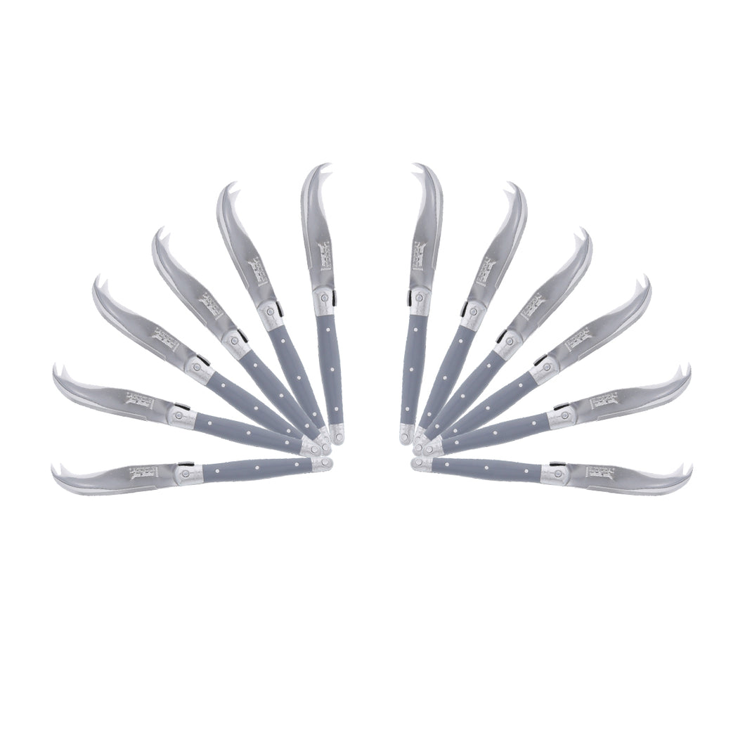 (D) Laguiole Mini Cheese Knife Set 6 Inch, Stainless Steel, Vintage (12, Gray)