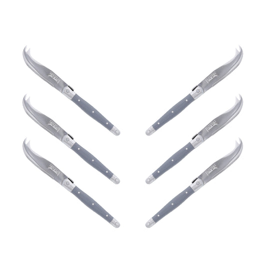 (D) Laguiole Mini Cheese Knife Set 6 Inch, Stainless Steel, Vintage (6, Gray)
