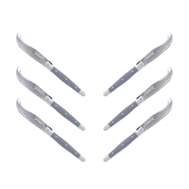 (D) Laguiole Mini Cheese Knife Set 6 Inch, Stainless Steel, Vintage (6, Gray)