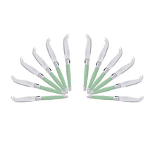 (D) Laguiole Mini Cheese Knife Set 6 Inch, Stainless Steel, Vintage (12, Green A)