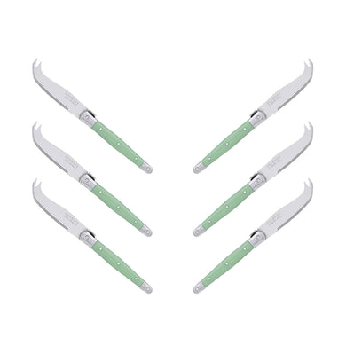 (D) Laguiole Mini Cheese Knife Set 6 Inch, Stainless Steel, Vintage (6, Green A)