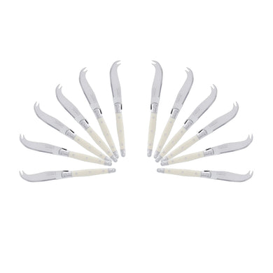 (D) Laguiole Mini Cheese Knife Set 6 Inch, Stainless Steel, Vintage (12, Ivory)