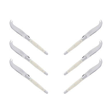 (D) Laguiole Mini Cheese Knife Set 6 Inch, Stainless Steel, Vintage (6, Ivory)