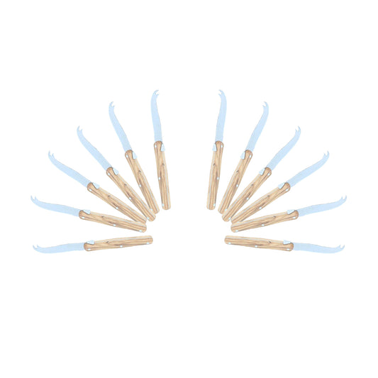 (D) Laguiole Mini Cheese Knife Set 6 Inch, Stainless Steel, Vintage (12, Wood)