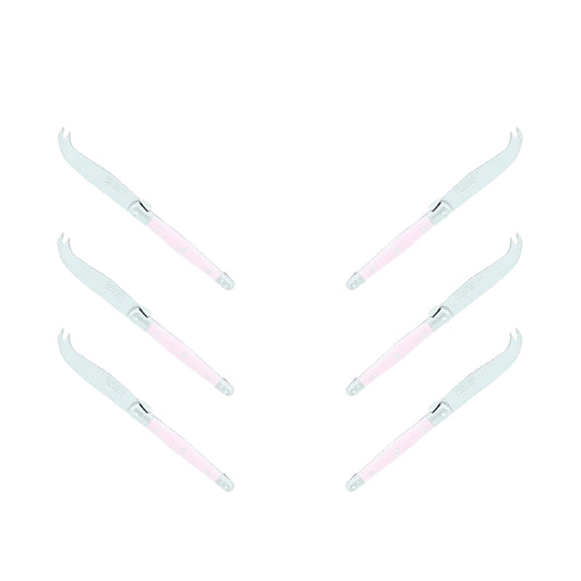 (D) Laguiole Mini Cheese Knife Set 6 Inch, Stainless Steel, Vintage (6, Pink)