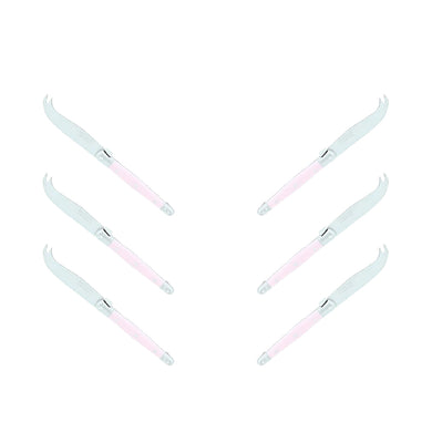 (D) Laguiole Mini Cheese Knife Set 6 Inch, Stainless Steel, Vintage (6, Pink)