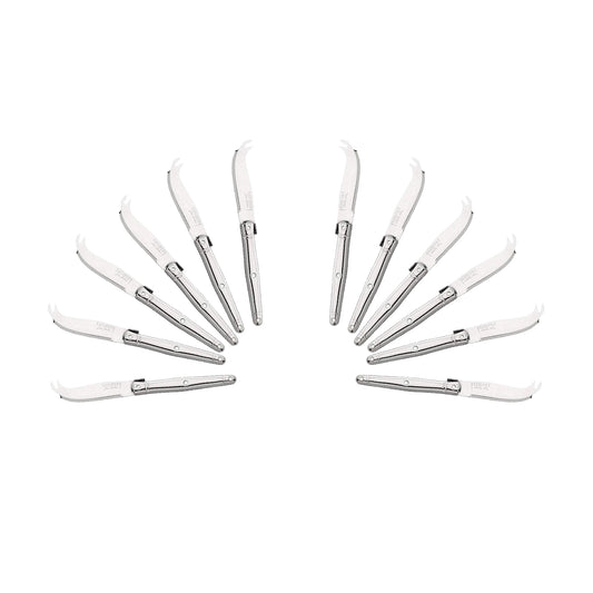 (D) Laguiole Mini Cheese Knife Set 6 Inch, Stainless Steel, Vintage (12, Steel)