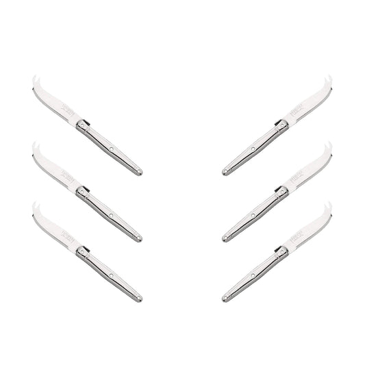 (D) Laguiole Mini Cheese Knife Set 6 Inch, Stainless Steel, Vintage (6, Steel)