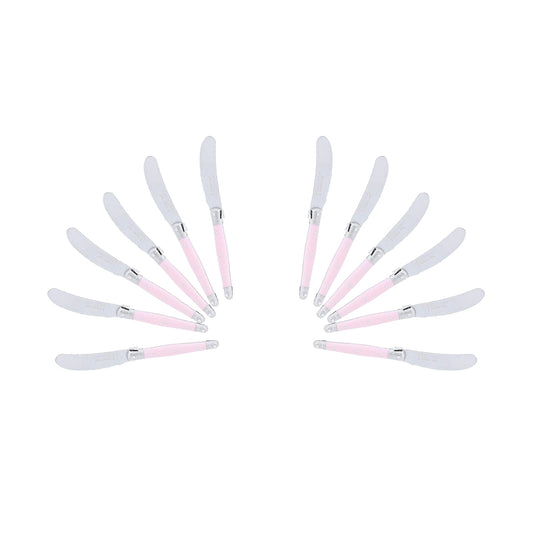 (D) Cheese Knives Butter Spreader Stainless Steel Knife Set Laguiole (12, Pink)