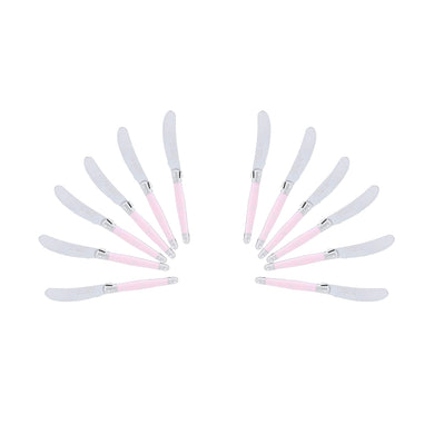 (D) Cheese Knives Butter Spreader Stainless Steel Knife Set Laguiole (12, Pink)