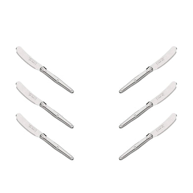 (D) Cheese Knives Butter Spreader Stainless Steel Knife Set Laguiole (6, Steel)