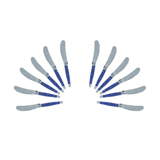 (D) Cheese Knives Butter Spreader Stainless Steel Knife Set Laguiole (12, Violet)