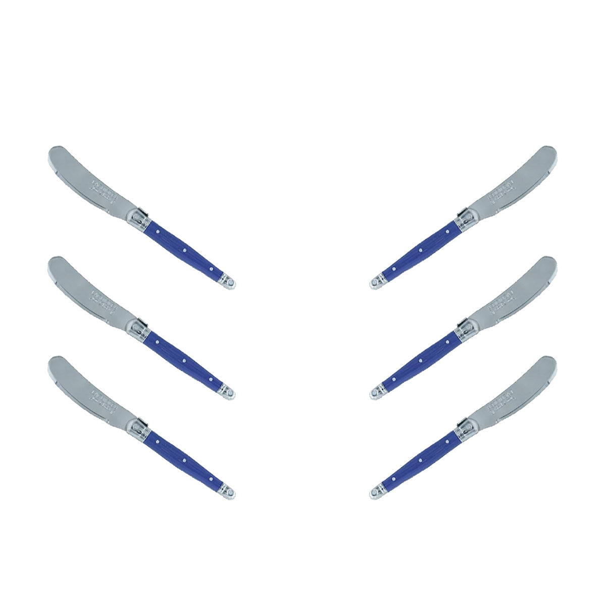 (D) Cheese Knives Butter Spreader Stainless Steel Knife Set Laguiole (6, Violet)