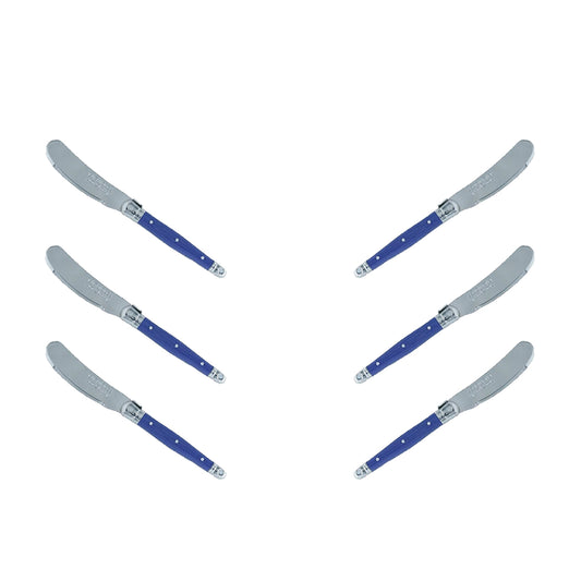 (D) Cheese Knives Butter Spreader Stainless Steel Knife Set Laguiole (6, Violet)