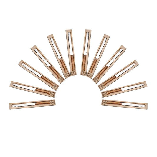 (D) Bread Knife Laguiole French Hand Made Olive Wood, Vintage (12 PC)