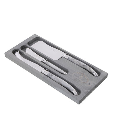 (D) Laguiole French 3pc Cheese Set in Tray with