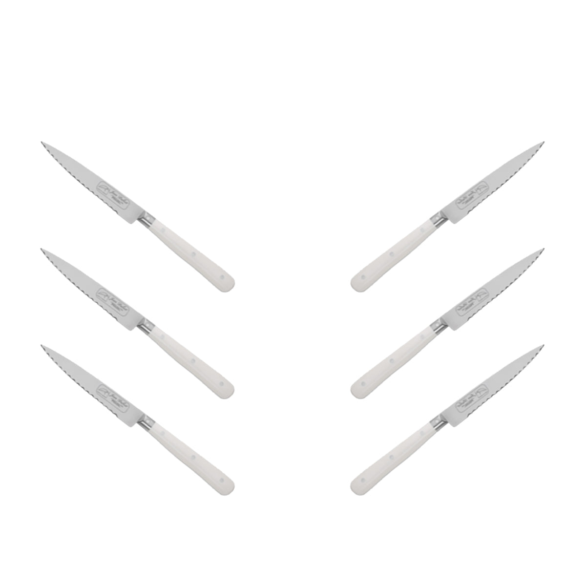 (D) Steak Knife 8 Inch Laguiole French Hand Made, Vintage (6 PC White)