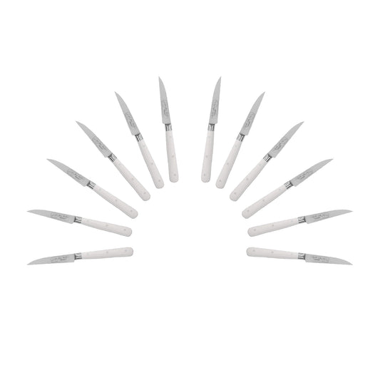 (D) Paring Knife Laguiole French Stainless Steel Pradel, Vintage (12 PC White)