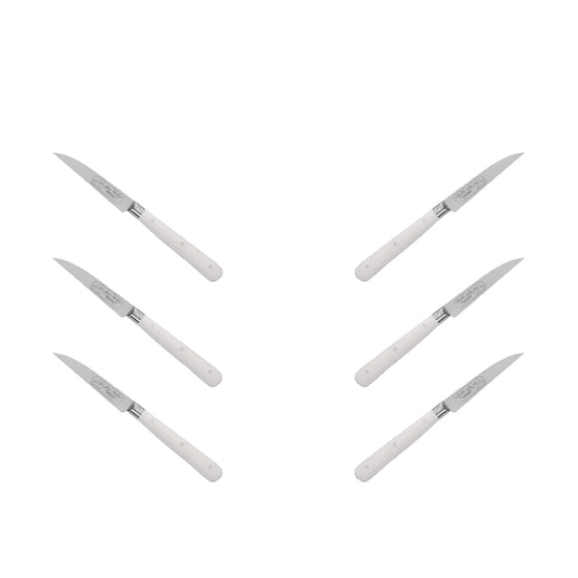 (D) Paring Knife Laguiole French Stainless Steel Pradel, Vintage (6 PC White)
