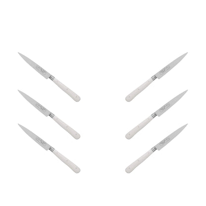 (D) Kitchen Knife Multi Purpose Laguiole French Hand Made Vintage (6 PC White)