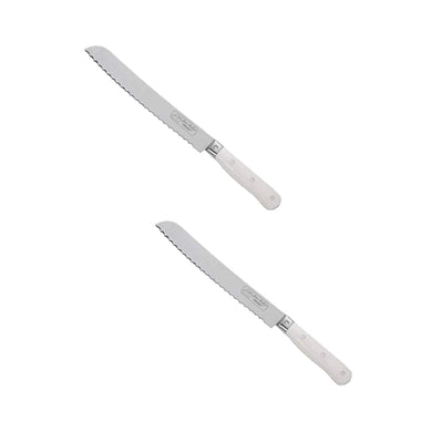 (D) Bread Knife Laguiole French Hand Made Pradel, Vintage (2 PC White)