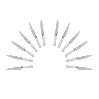 (D) Kitchen Knife Laguiole French Hand Made Pradel, Vintage (12 PC White)