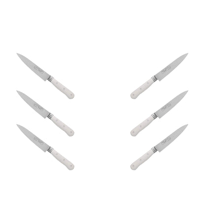 (D) Kitchen Knife Laguiole French Hand Made Pradel, Vintage (6 PC White)