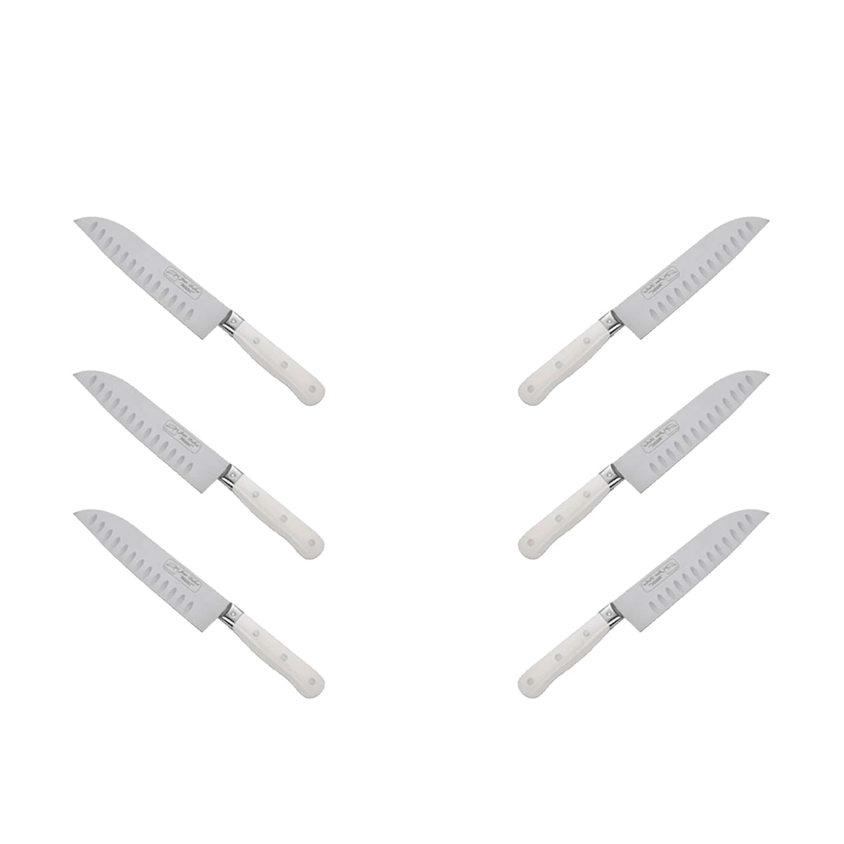 (D) Santoku Knife Laguiole French Hand Made, Vintage (6 PC White)