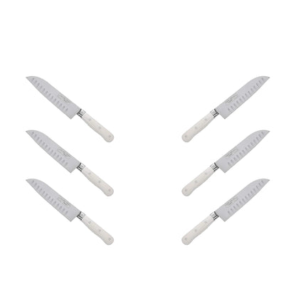 (D) Santoku Knife Laguiole French Hand Made, Vintage (6 PC White)