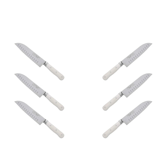 (D) Santoku Knife Laguiole French Hand Made, Vintage (6 PC White)