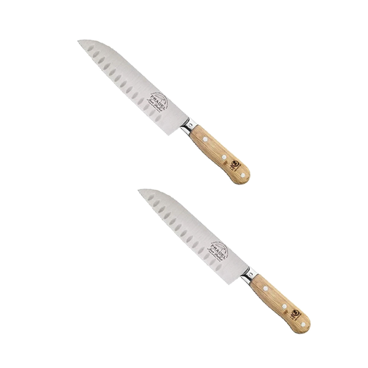 (D) Santoku Knife Laguiole French Hand Made, Vintage (2 PC Wood)