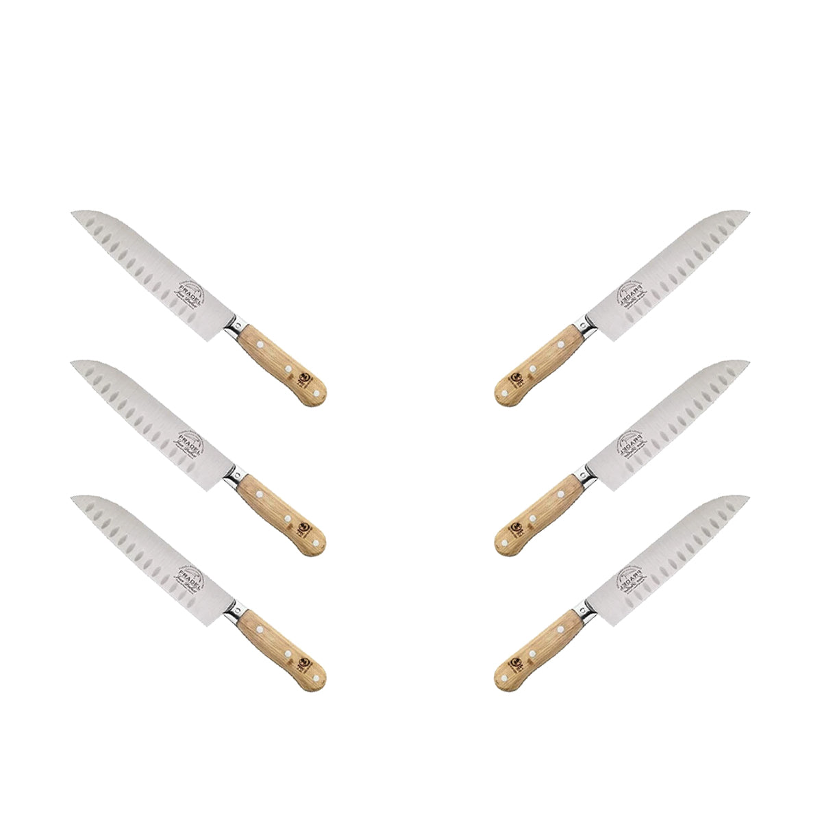 (D) Santoku Knife Laguiole French Hand Made, Vintage (6 PC, Wood)