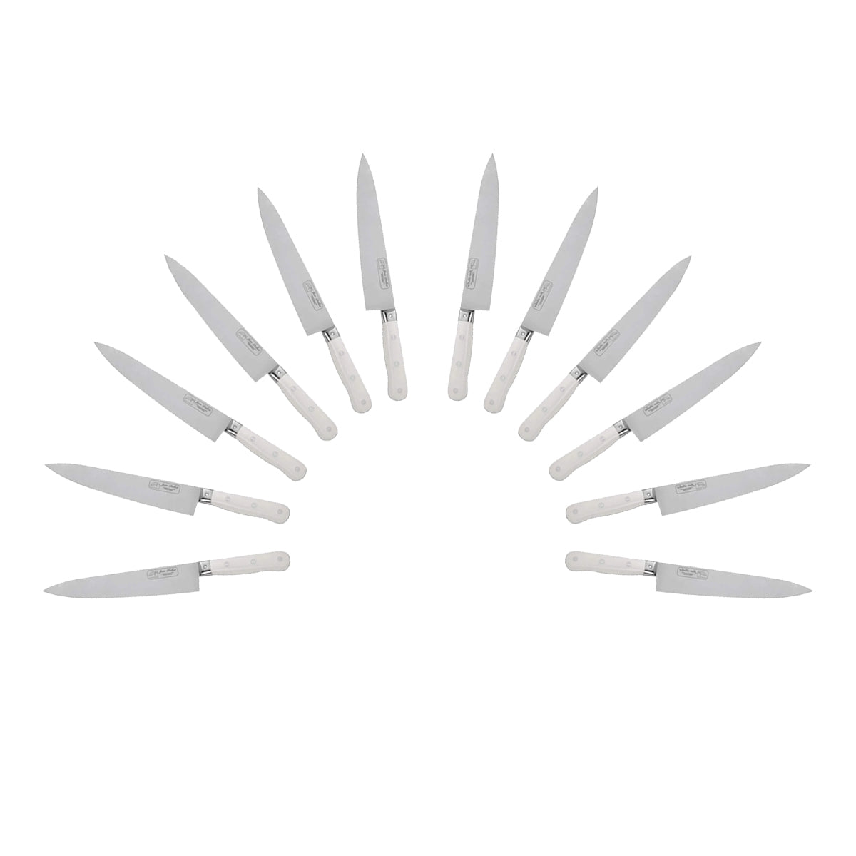 (D) Chef Knife Laguiole French Hand Made Pradel 1920, Vintage (12, White)